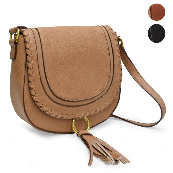 Adrienne Vittadini Flap Crossbody with Fringe