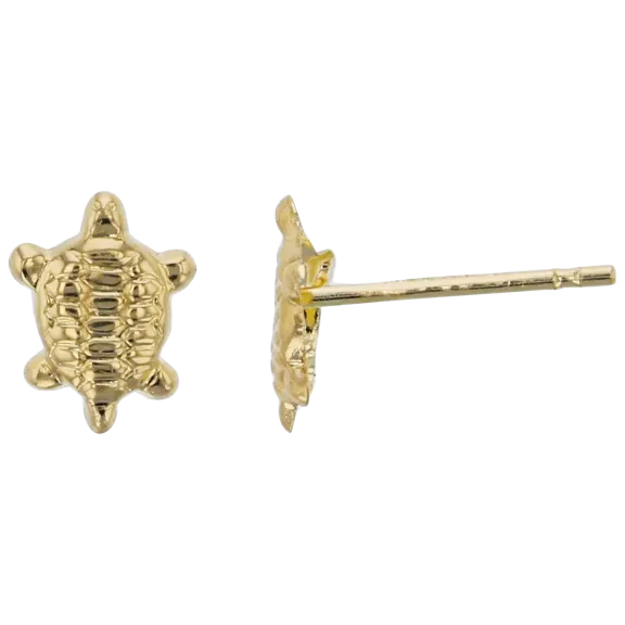 Decadence 14K Yellow Gold 7x5mm Tortoise Stud Earrings