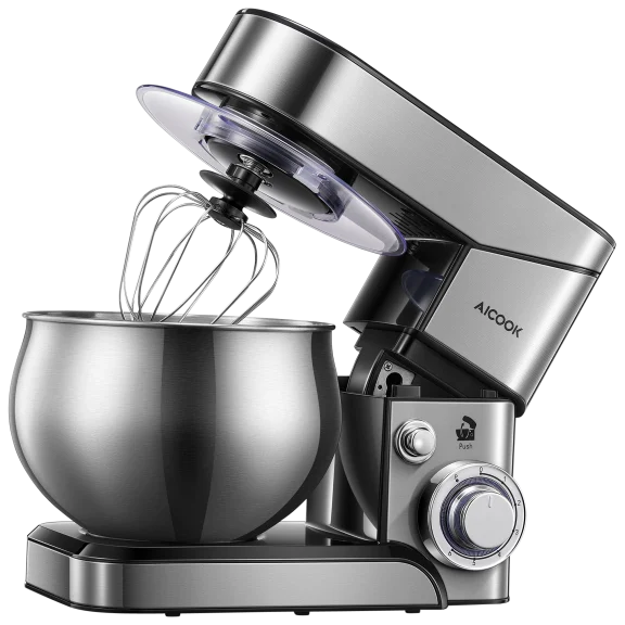 Aicook 5.8-Quart 600W Planetary 8+1 Speed Tilt-Head Stand Mixer