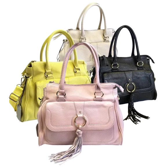 M London Genuine Leather Tassel Satchel