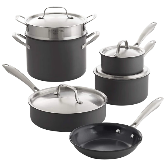 10-Piece: Cuisinart GreenGourmet Hard Anodized Cookware Set