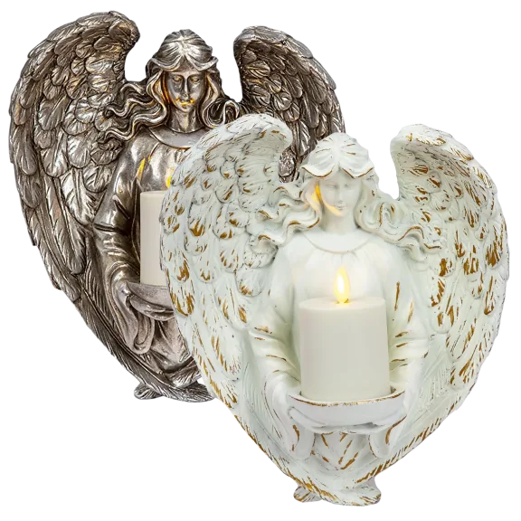Luminara Outdoor Antique Angel Flat Matte Moving Flame Votive