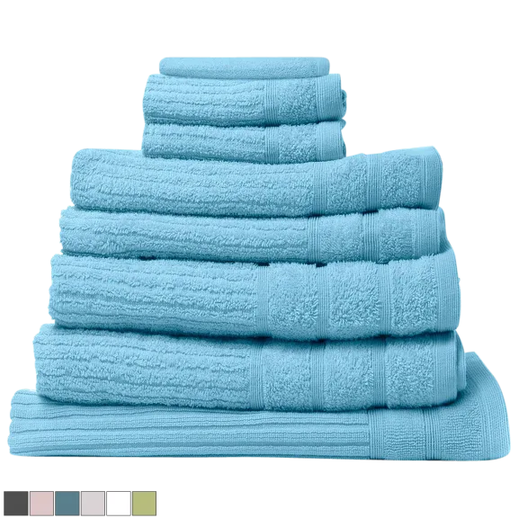 Royal Comfort 8-Piece Egyptian Cotton Towel Set with Mat