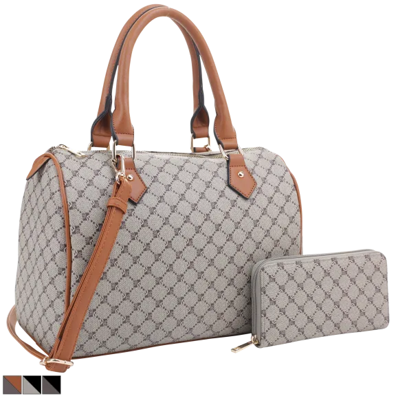 Malibu Skye Signature Print Satchel with Wallet