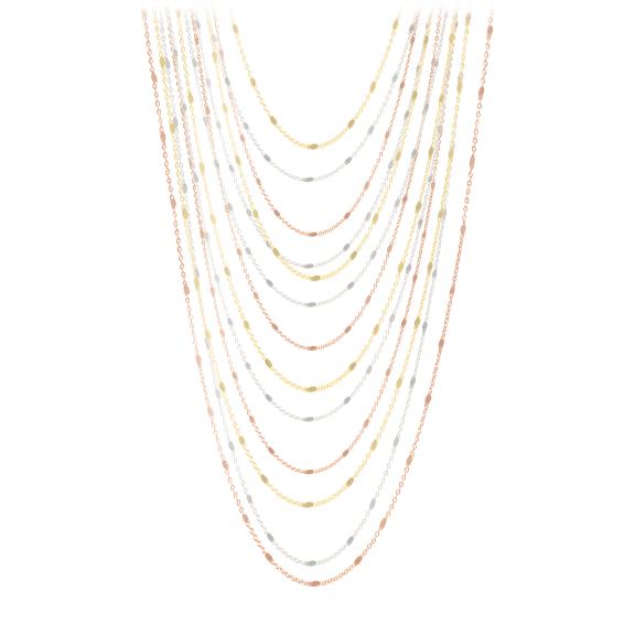 Savvy Cie 18K Gold Tri-Color Multi-Chain Necklace