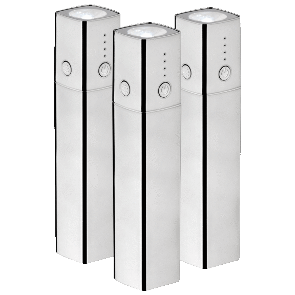 3-Pack: Halo Shine 3000mAh Power Bank Flashlights