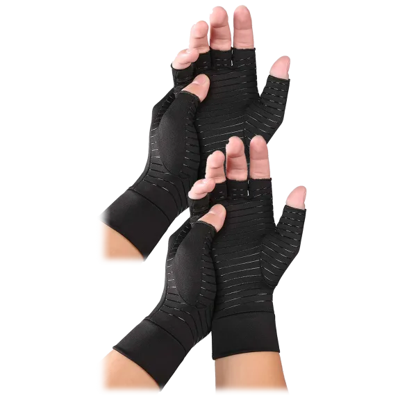 2-Pack: Extreme Fit Copper Infused Therapeutic Compression Gloves
