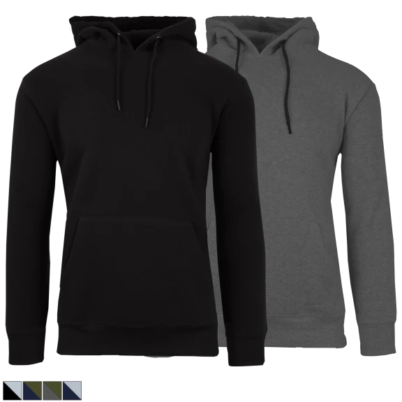 2-Pack: Fleece-Lined Pullover Hoodies for Men & Women