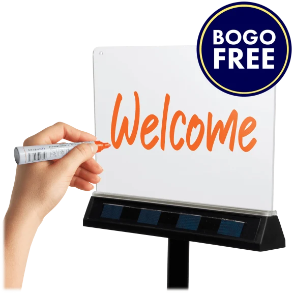 BOGO FREE: Idea Works Acrylic Solar Sign with Marker