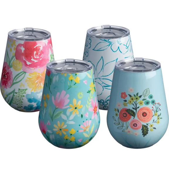 2-Pack: Cambridge Stainless Steel 14oz Wine Tumblers