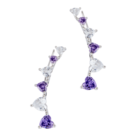 Savvy Cie Sterling Silver Italian Royal Ear Climbers Set