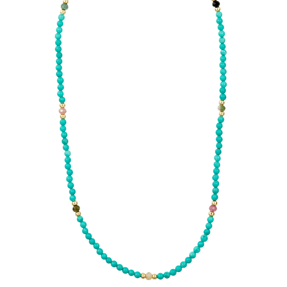 Savvy Cie Turquoise & Multi Gemstone Station Necklace
