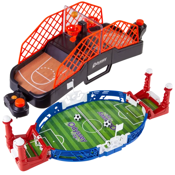 Odyssey Toys Tabletop Basketball & Soccer Game Bundle