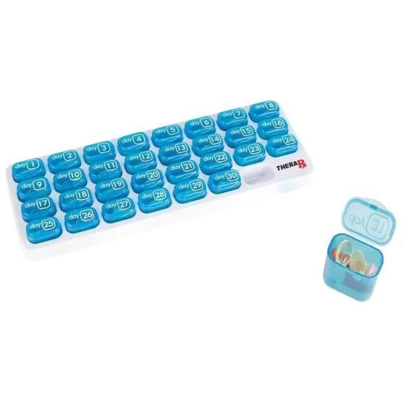 Amore Paris 31-Day Monthly Pill and Vitamin Organizer with Large Removable Pods