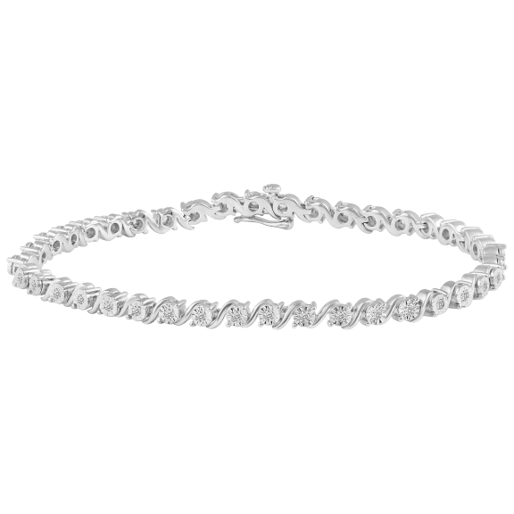 Fifth and Fine 1/3 Carat TW Natural Diamond Tennis Bracelet in 925 Sterling Silv
