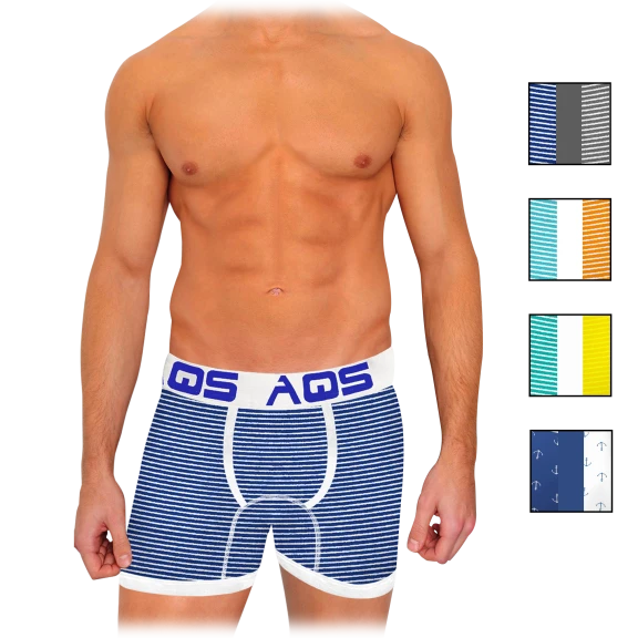 3-Pack: AQS Men's Printed Boxer Briefs