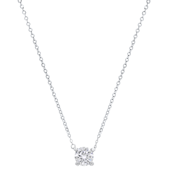 Saffron 0.5 Carat TW Moissanite Pendant Sterling Silver Necklace