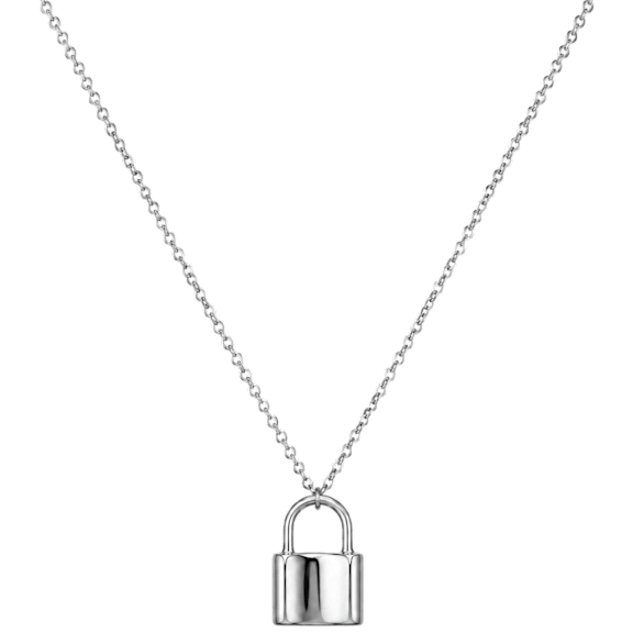 Saffron Stainless Steel Padlock Pendant Necklace