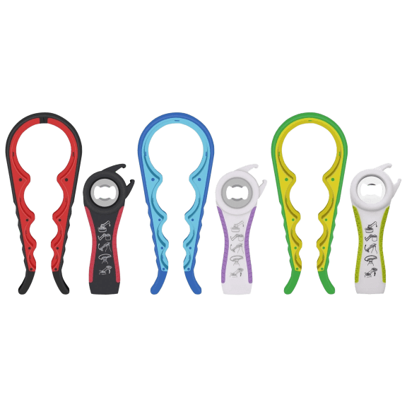 Ciana 5-in-1 Multi-Function Can, Jar, and Bottle Opener Kit with Silicone Handle