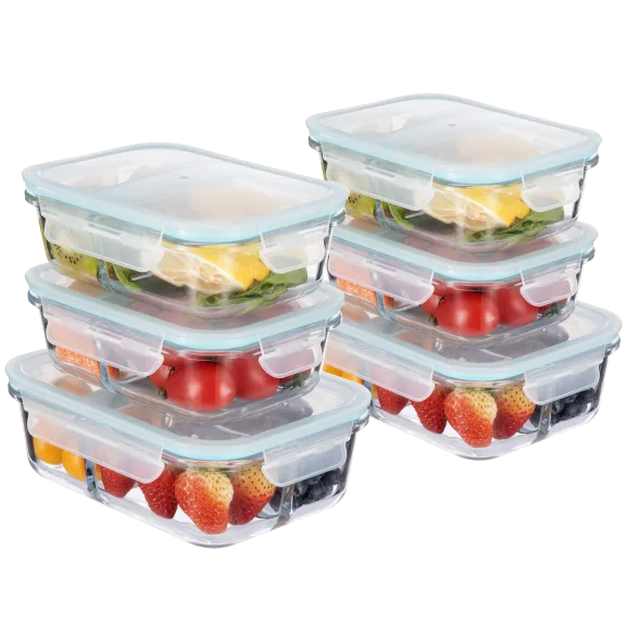 Masions 12-Piece Glass Food Storage with Dividers