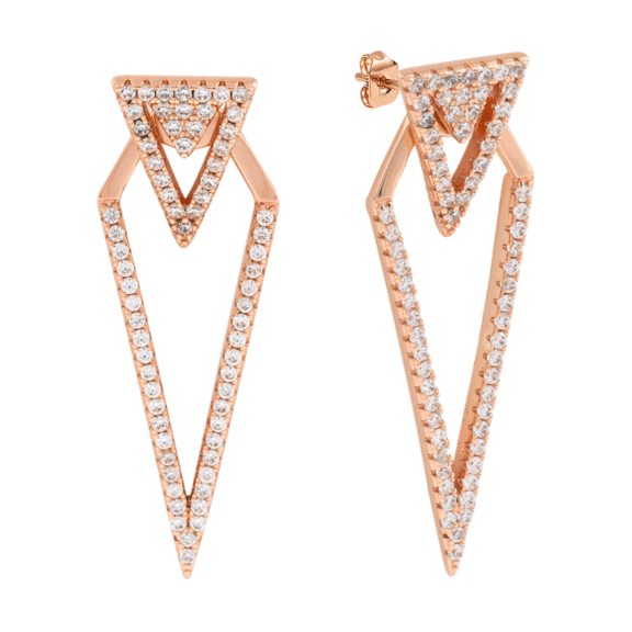Sole du Soleil Lupine 18k Gold Plated Geometric Ear Jacket Earrings