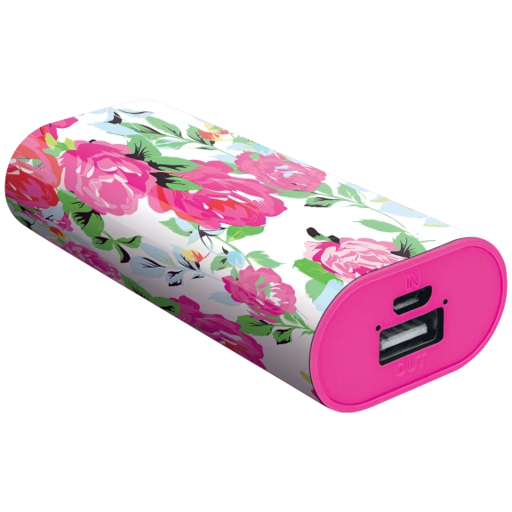 4000 mAh Floral Printed Powerbank part of The Macbeth Collection