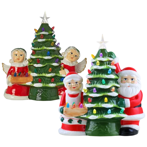 Mr. Christmas 12" LED Ceramic Nostalgic Tree With Figures