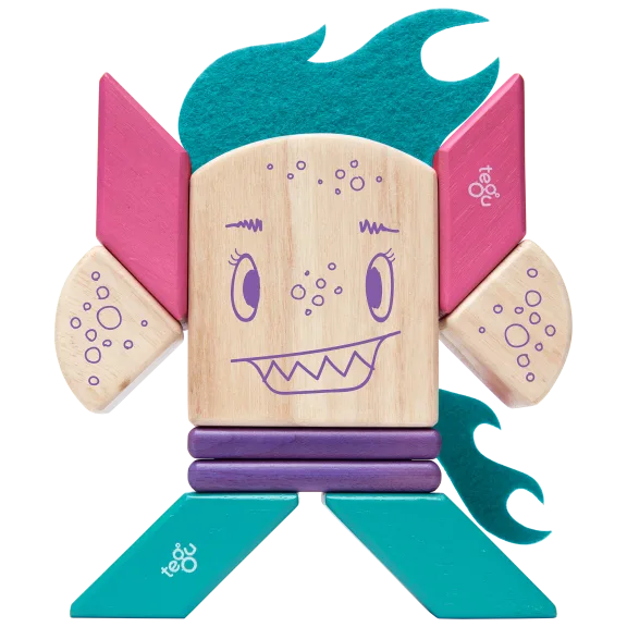 Tegu Sticky Monsters Collection 10-Piece Finklebear Magnetic Block Set