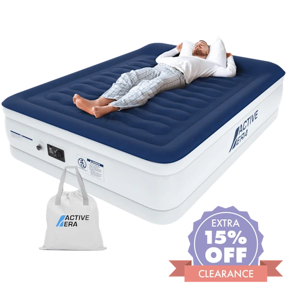 Active Era Premium 22" Comfort Plus Air Mattress with Built-In Pump (Queen)