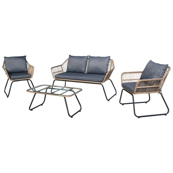 Dukap LUGANO 4 Piece Sofa Seating Set With Cushions