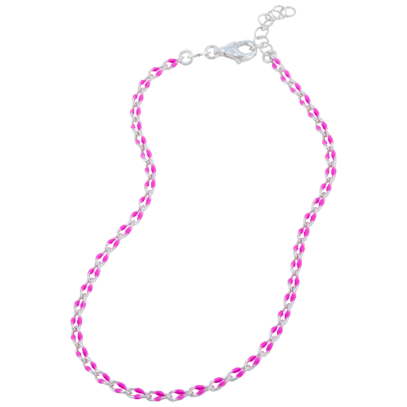 Savvy Cie Italian Handmade Enamel Paperclip Anklet