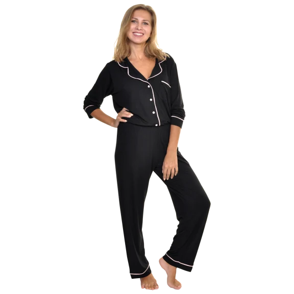 Angelina Women's Classic Brushed Microfiber Long Sleeve Pajama Set