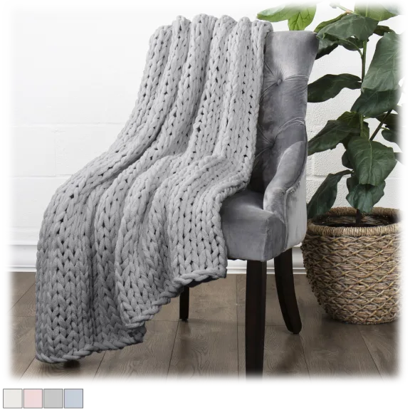 Cloth And Gable Chunky Knit Throw Blanket