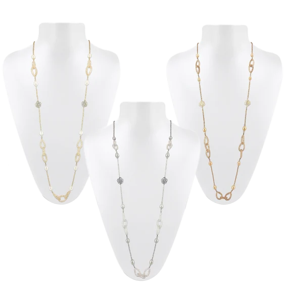 Pacific Pearls 18K Gold Filled Swarovski Crystal Statement Necklace