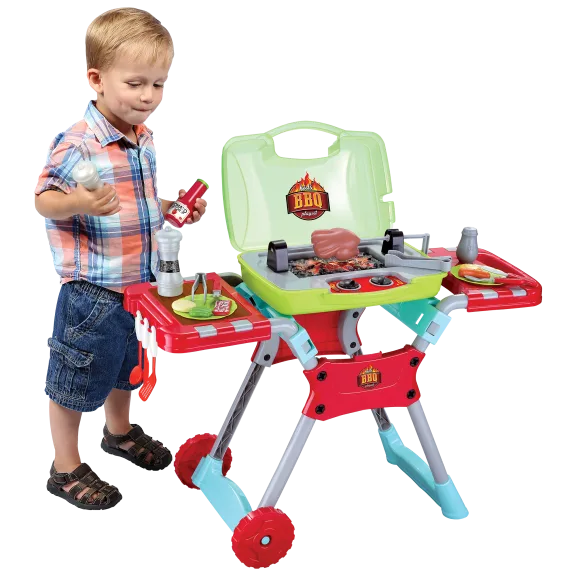 World Tech Toys Kid's BBQ 20 Piece Portable Playset with Light and Sound