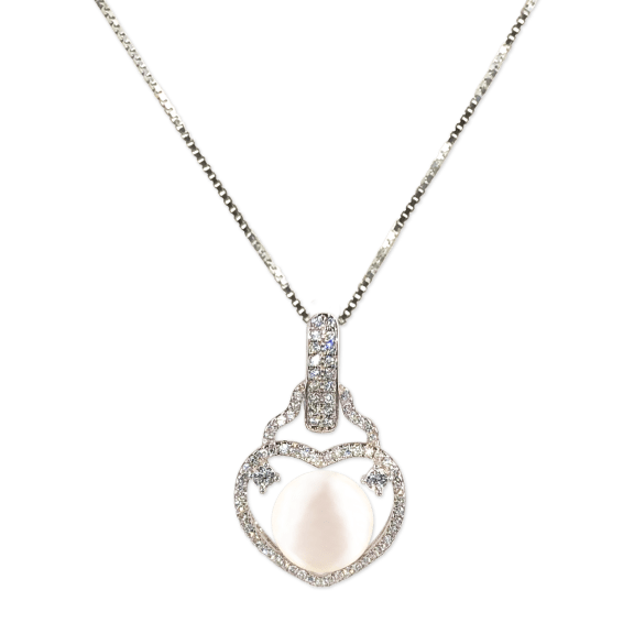 VANAUATU COLLECTION "Moon & Back" 18K Gold Filled Pearl Pendant