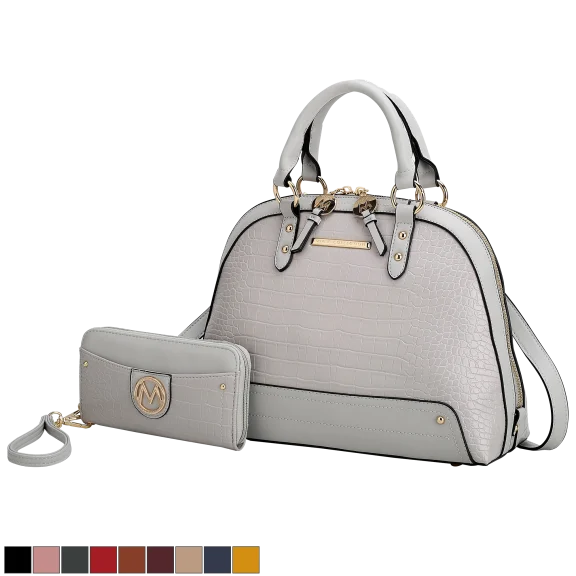 MKF Collection Nora Croco Satchel by Mia k.