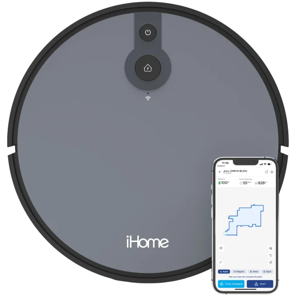 iHome AutoVac Juno Robot Vacuum with Mapping Technology