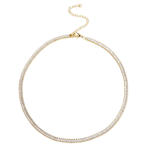 Savvy Cie 18k Gold Plated Baguette Necklace
