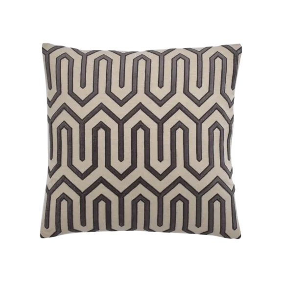 Threaded Maze Velvet Embroidery Pillow Cover (20"x20")
