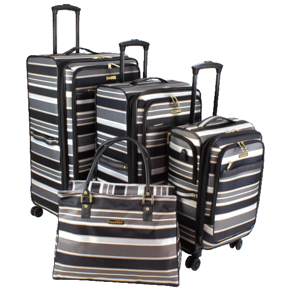 Isaac Mizrahi 3-Piece Spinner Luggage with Matching Tote