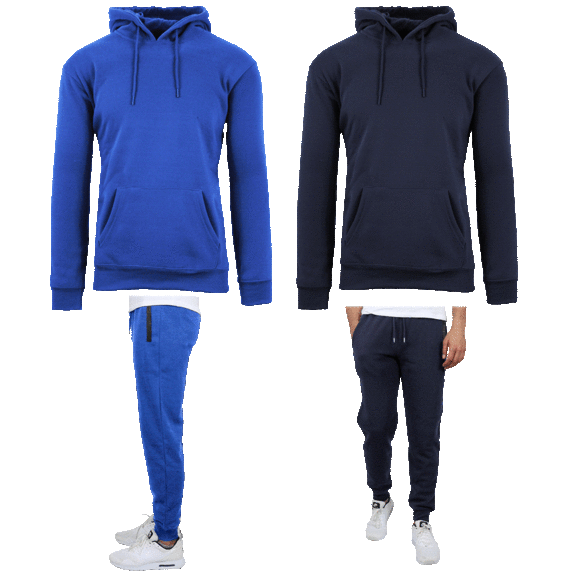 2-Pack: Men's & Women's Fleece-Lined Pullover Hoodie & Jogger Sets
