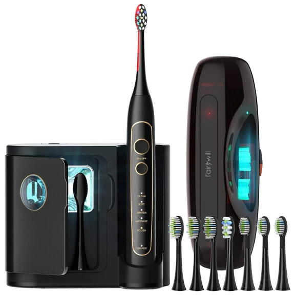 Fairywill Wireless Charging Electric Toothbrush with UV Sanitizing Case