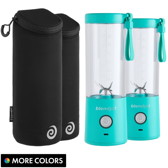 2-Pack: BlendJet 2 Portable Blenders with Insulated Sleeves