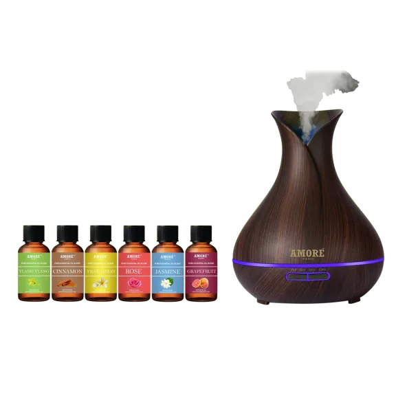 Amore Ultrasonic Diffuser with Essential Oil Gift Set