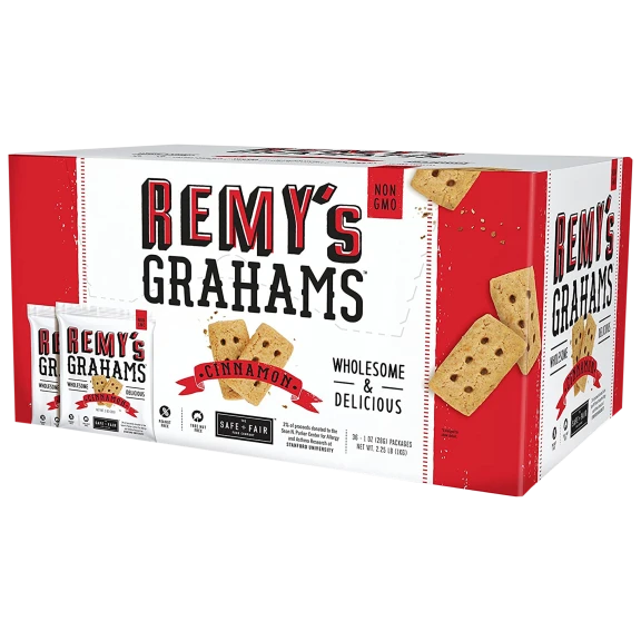 Remys All Natural Nut Free Cinnamon Grahams (192 Single Serve Bags)