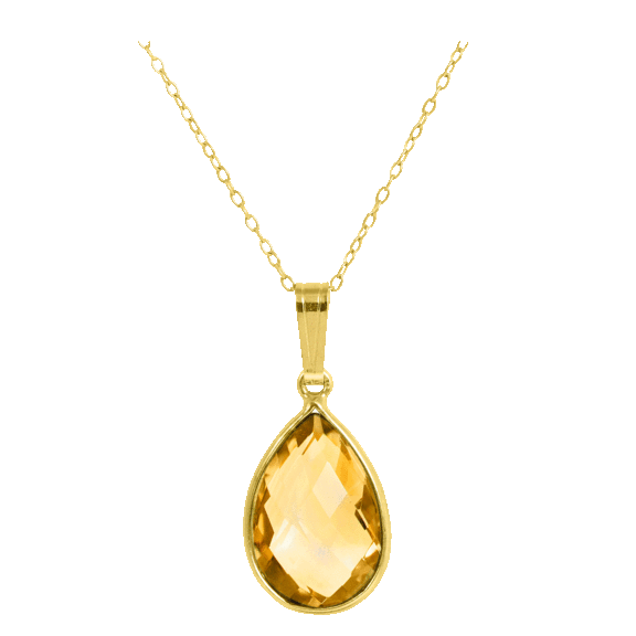 Savvy Cie Genuine Gold Over Sterling 6.25 Carat TW Pear Drop Necklace