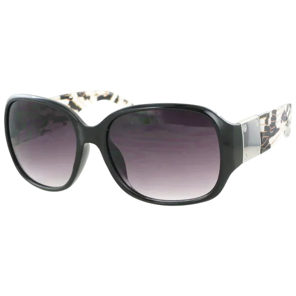 Bob Mackie Black With Silver Accent Frames Smoke Lenses