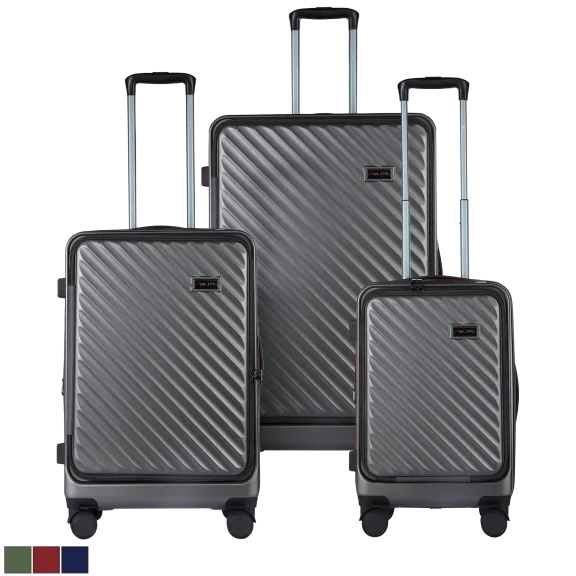 Solite 3-Piece Hardside Luggage Set with Cup Holder and Laptop Compartment