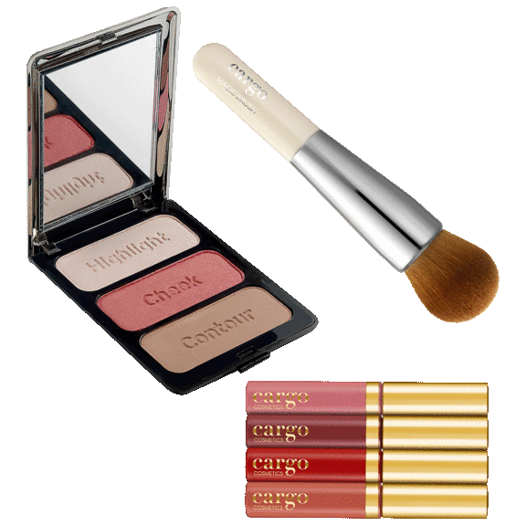 Cargo Cosmetics Contour Palette with Magic Brush & 4-Piece Mini Liquid Lip Kit
